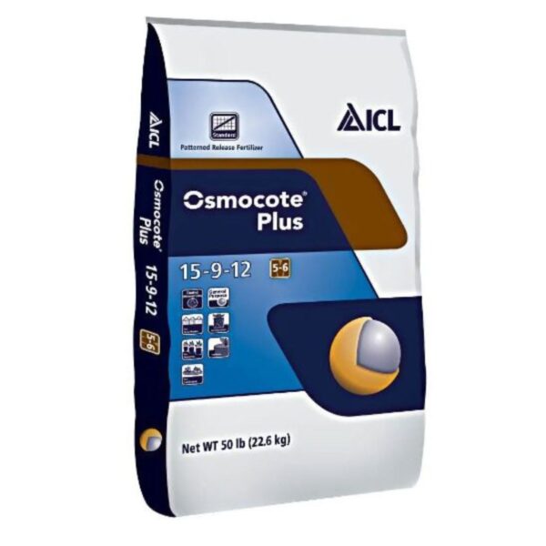Fertilizante de liberação lenta OSMOCOTE 15-09-12 plus - 5 a 6 meses - Saca 22,6 Kg