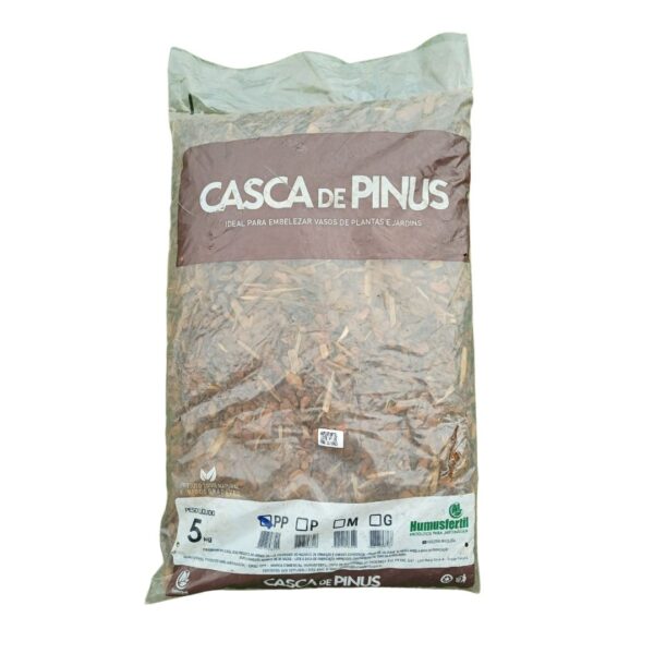 Casca De Pinus P/ Vasos Jardins E Decoração Polida PP 5Kg