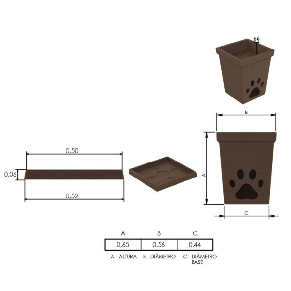 Vaso de Polietileno PET DOG   A65 X B56 X C44  C/ Prato - Imagem 11